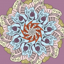 Mandala Pastellfarben coloriert